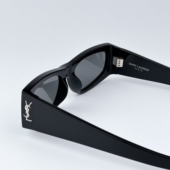 Saint Laurent SLM140/F 002 BRAND NEW Sunglasses Black Grey Silver Mirror Unisex main image 4